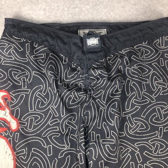 MMA Elite Shorts Mens XL Gray Black Board Skull Wings UFC Boxing Muay Thai Adult - Picture 4 of 12